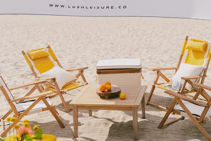 Private Riviera Suite Beach Lounge and Picnic Setup on South Beach Miami