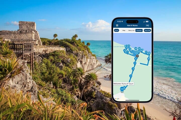 Tulum Mayan Ruins Self-Guided Audio Tour — Explore El Castillo & Cliffside Temples