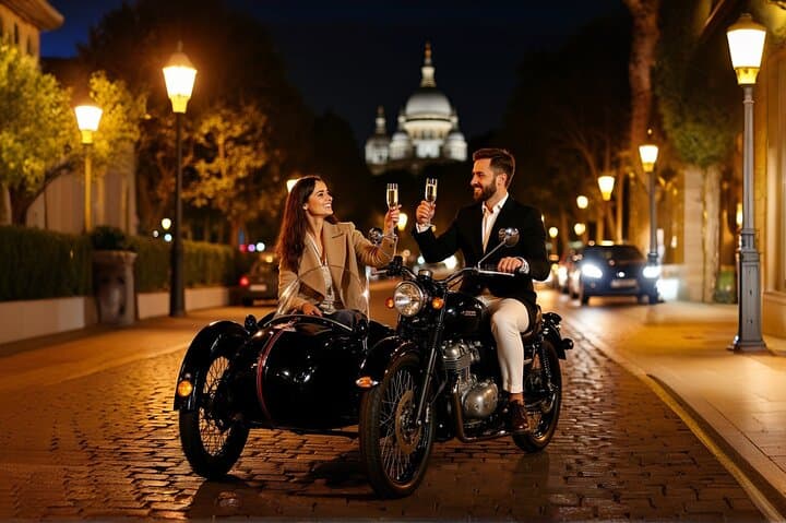 Paris by Night: Vintage Sidecar Tour with Champagne at the Eiffel Tower