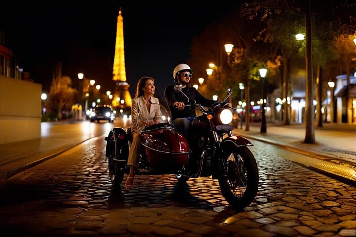 Paris by Night: Vintage Sidecar Tour with Champagne at the Eiffel Tower photo 6