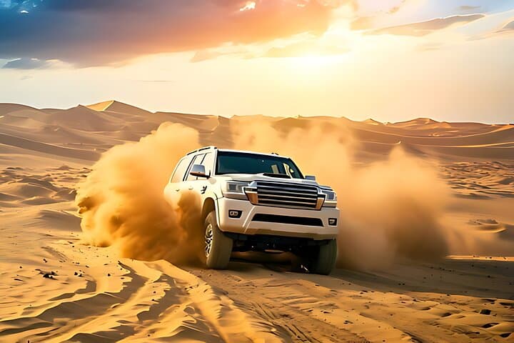 Dubai Private Evening Desert Safari: Sunset Dune Bashing & BBQ Experience photo 2