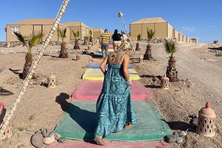 Overnight in the Agafay Desert: Haima Camping, Camel Rides & Night Show from Marrakech