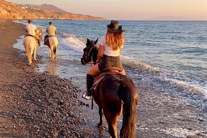 Horseback Riding to Monolithos: Secluded Black Sand Beach Tour in Santorini photo 2