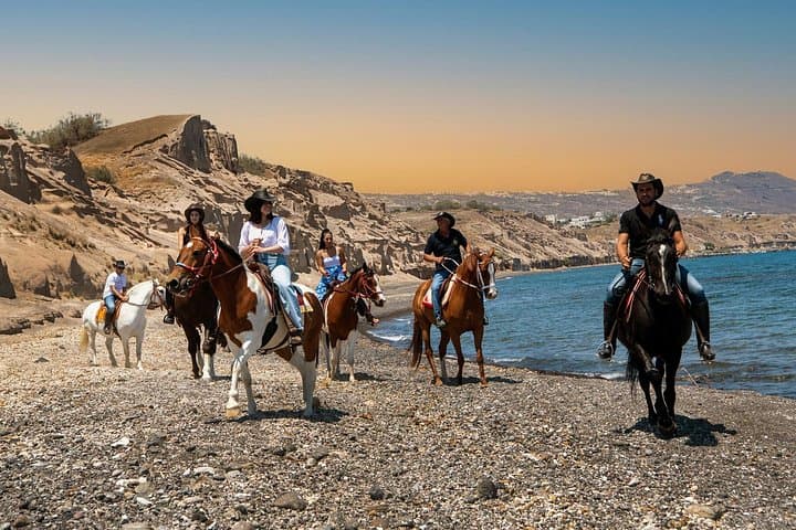 Horseback Riding to Monolithos: Secluded Black Sand Beach Tour in Santorini photo 1
