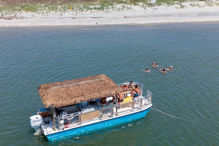 Folly Beach Tiki Boat Tour: 2-Hour Dolphin Cruise & Island Swim photo 1
