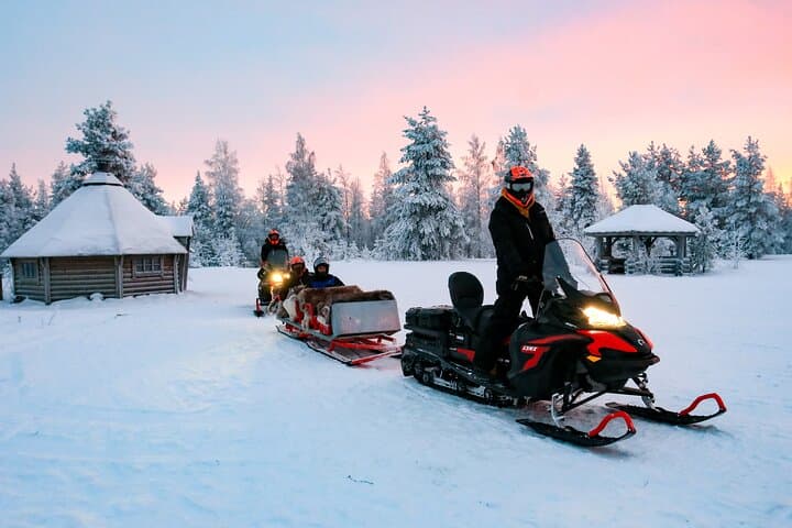 Family Snowmobile Sledge Ride in Rovaniemi — Lapland Winter Excursion