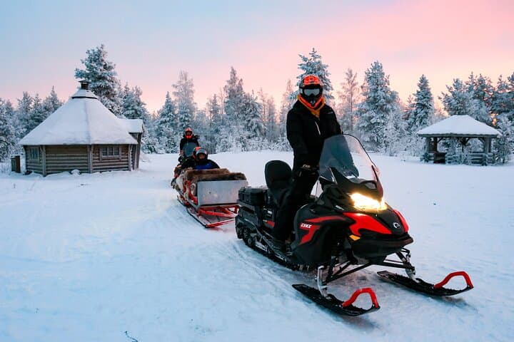 Rovaniemi Northern Lights Sledge Ride — Snowmobile-Pulled Arctic Evening Tour photo 2