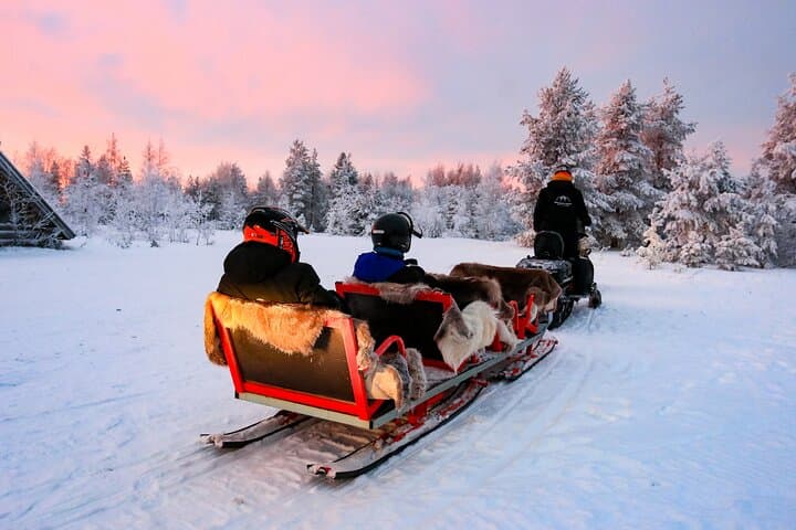 Rovaniemi Northern Lights Sledge Ride — Snowmobile-Pulled Arctic Evening Tour photo 4