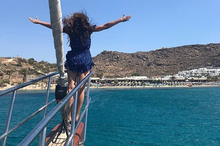 Sunset Sailing Cruise to Rhenia from Mykonos: Beach Safari, Snorkel & Dinner photo 2
