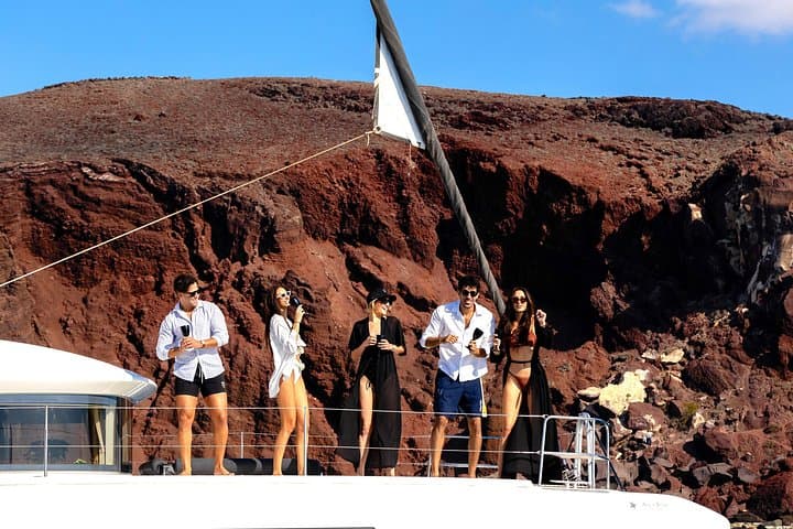 Caldera to Thirassia: Half-Day Catamaran Cruise with Meal & Open Bar in Santorini photo 3