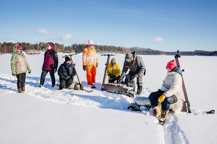 Private Electric Snow Scooter Safari and Ice Fishing at Sahanlahti, Puumala photo 3