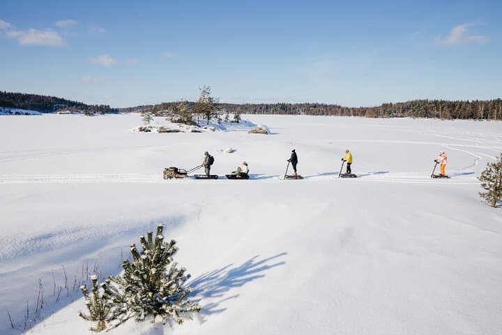 Private Electric Snow Scooter Safari and Ice Fishing at Sahanlahti, Puumala photo 4