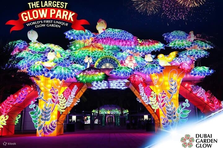 Dubai Garden Glow: Nighttime LED Art Park & Dinosaur Experience
