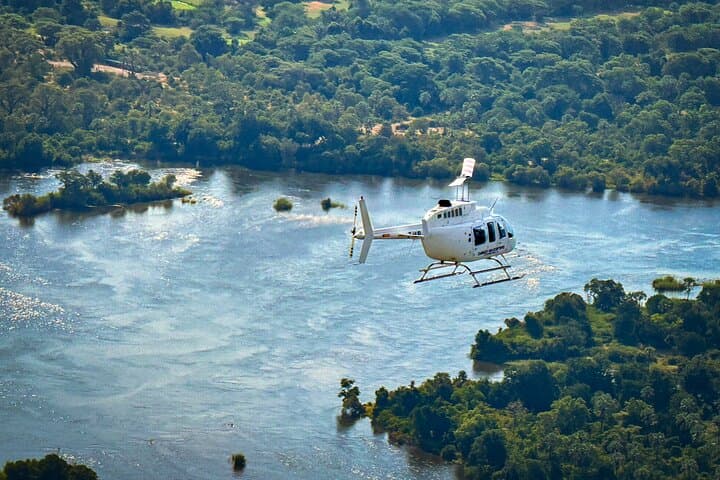 Victoria Falls Helicopter Flight and Zambezi Sunset Dinner Cruise