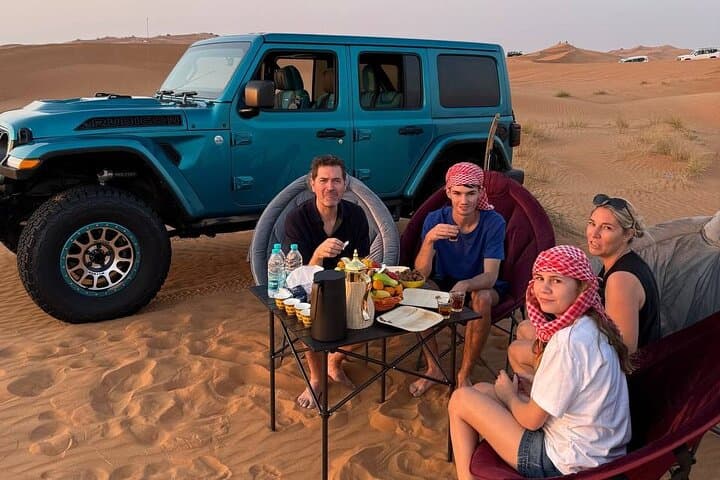 Private Dubai Desert Jeep Safari with Sunset Setup and Falcon Experience photo 2