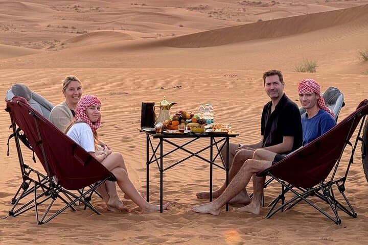 Private Dubai Desert Jeep Safari with Sunset Setup and Falcon Experience photo 4