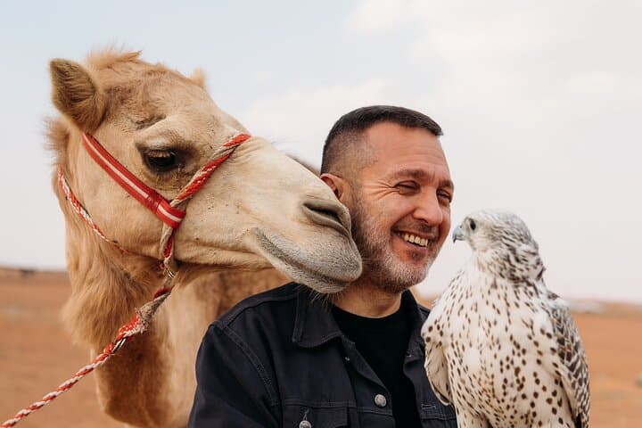 Private Dubai Desert Jeep Safari with Sunset Setup and Falcon Experience photo 5