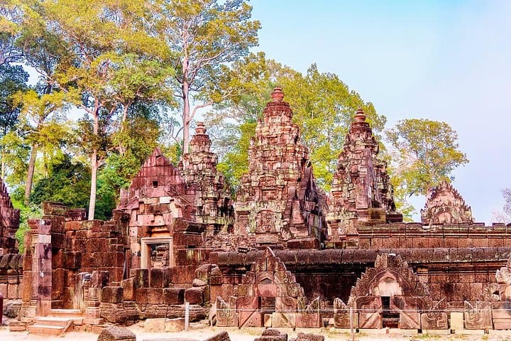 Kulen Waterfalls & Banteay Srei Day Tour from Siem Reap: Waterfalls, Pink Sandstone Temples, Jungle Walks