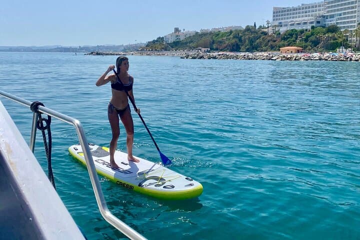 Benalmádena Private Boat Tour: Snorkel Shipwreck, Slide & Paddleboard photo 4