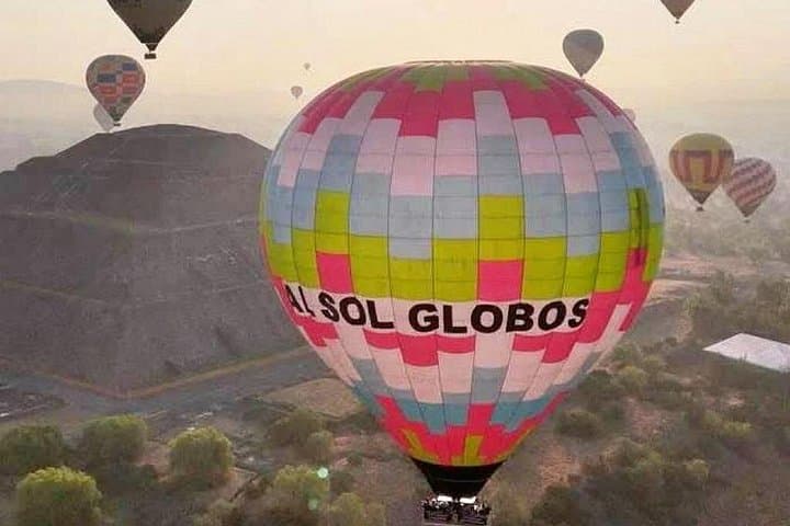 Dawn Hot Air Balloon Over Teotihuacan: Sunrise Flight Above the Pyramids photo 1