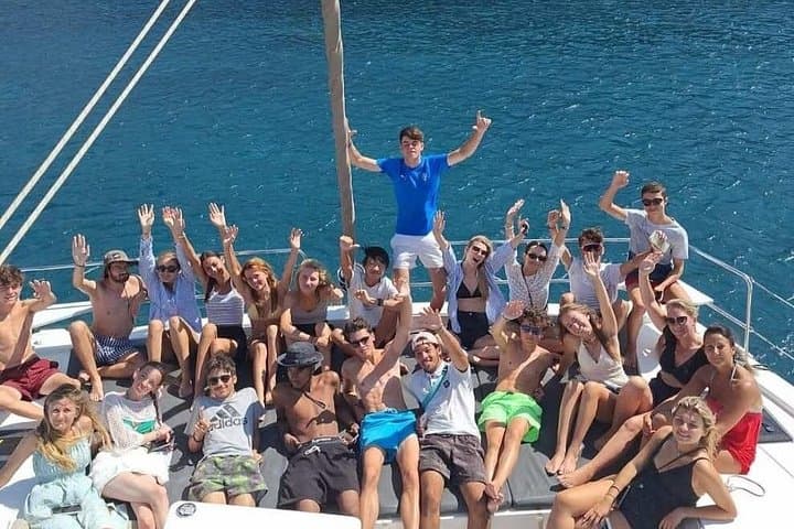 Santorini Catamaran Cruise from Vlychada — Snorkel Red Beach & Hot Springs photo 3