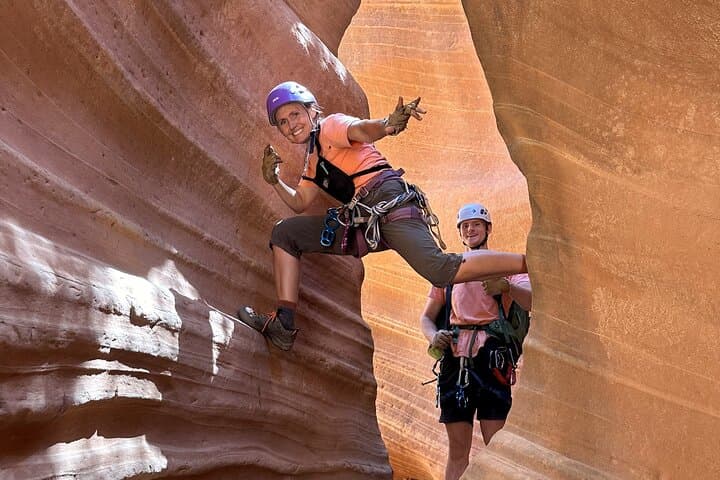 Huntress Slot Canyon Canyoneering: Beginner Rappels from Kanab