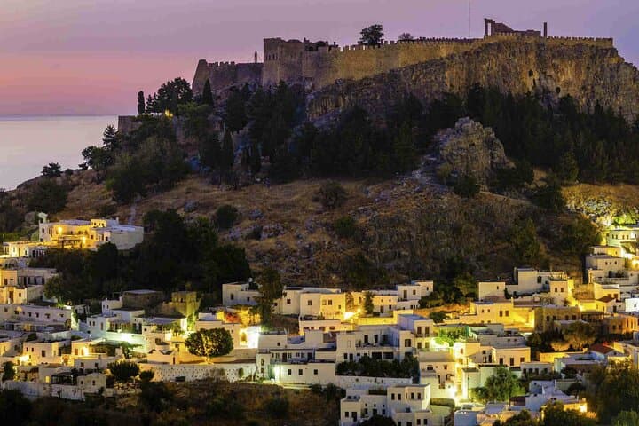 Lindos by Night: Evening Visit to Lindos Acropolis & Village from Rhodes