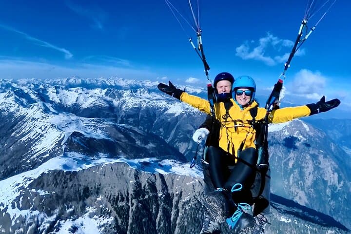 Tandem Paragliding Flight Over the Austrian Alps (Near Innsbruck)