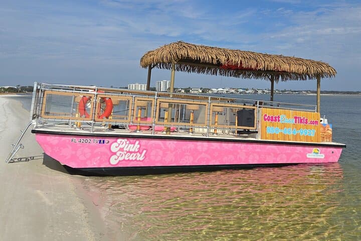 Private Pink Pearl Tiki Boat Tour on Perdido Bay — Sandbars, Dolphins & Bushwackers photo 2