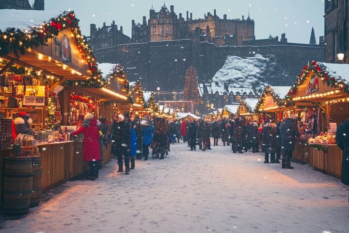 Edinburgh Festive Private Tour: Christmas Market & Botanic Garden Light Walk