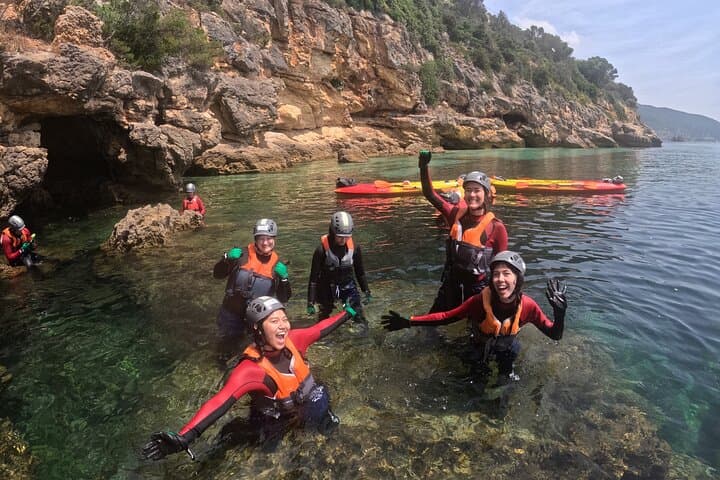 Arrábida Kayak & Coasteering Adventure from Lisbon: Sea Caves, Cliff Jumps & Beach Lunch