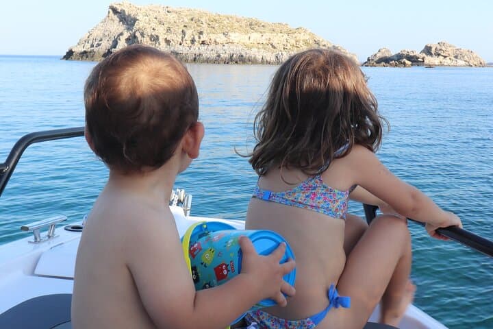 Half-Day Axopar 25 Rental from Lindos — Blue Lagoon, Red Sand & Snorkeling photo 5