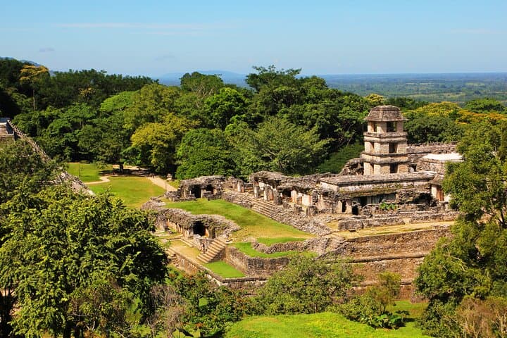 Blue Water Misol-ha & Palenque Day Tour from San Cristóbal — Agua Azul Waterfalls and Mayan Ruins