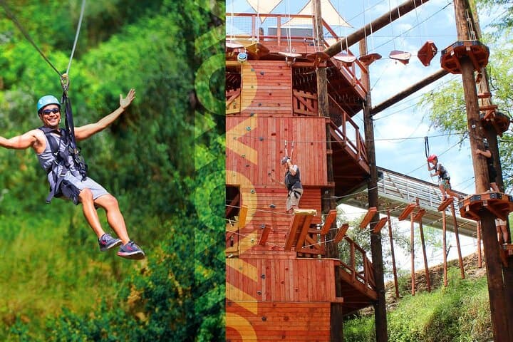 Coral Crater Zipline & 60-Foot Adventure Tower Combo, Kapolei Oahu