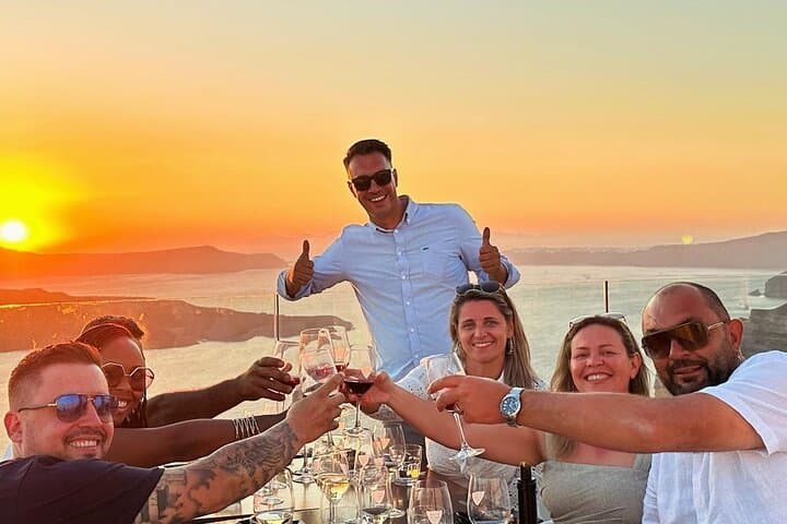 Experience Santorini's Stunning Sunset and Savor Local Wines photo 2