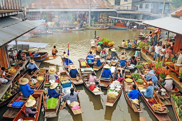 Bangkok Canal Cruise: Damnoen Saduak Floating Market & Maeklong Railway Market Day Tour photo 2