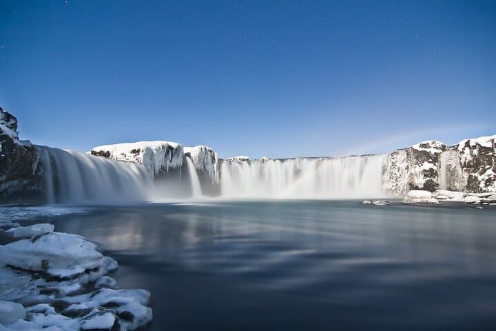 Explore Godafoss in Winter: Akureyri Waterfall Tour with Crampons