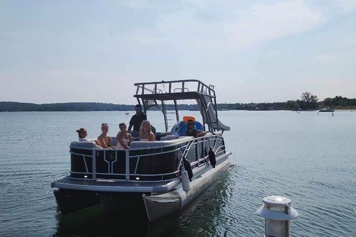 Traverse City Double-Decker Pontoon Rental with Waterslide — Luxury Lake Day photo 3