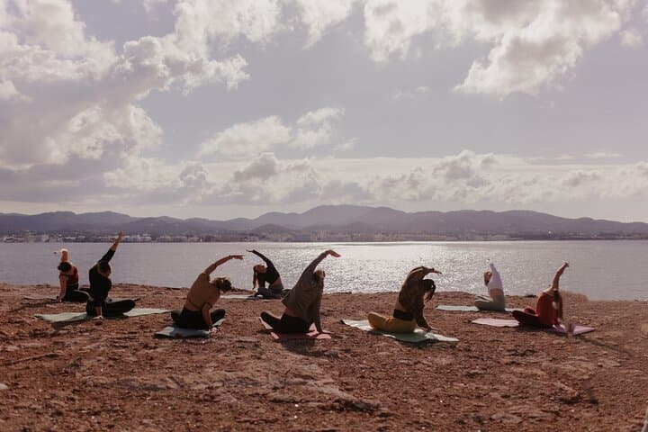 Cliffside Yoga & Secret Cove Swim near Es Vedrà, Ibiza