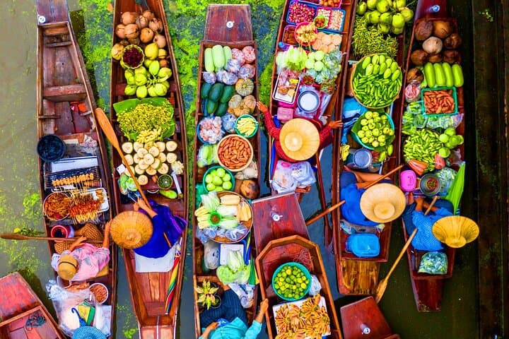 Bangkok Floating Market and Maeklong Train Market Day Trip