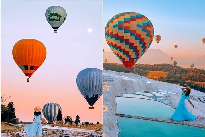 Pamukkale Day Trip with Optional Hot Air Balloon from Antalya — Cotton Terraces & Hierapolis