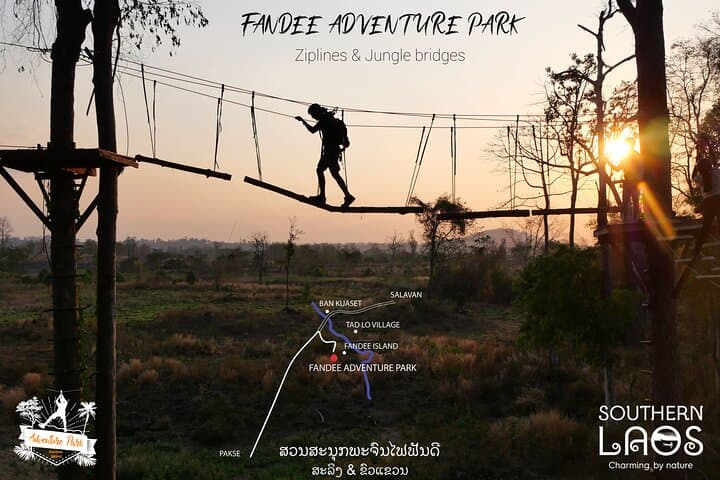 Fandee Hanging Park: Ziplines & Monkey Bridges Adventure in Tad Lo, Laos