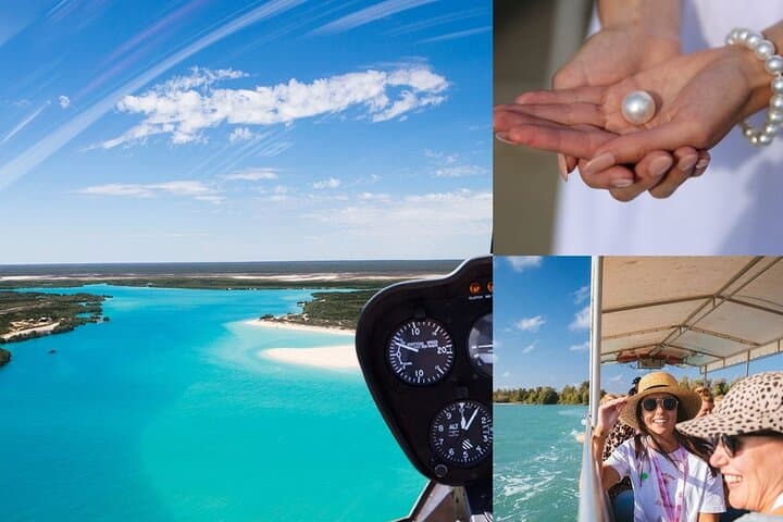 Broome Helicopter to Willie Creek Pearl Farm: Scenic Flight, Boat Cruise & Live Pearl Harvest