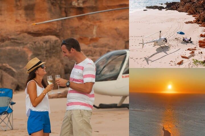 Broome Romantic Private Helicopter Flight and Secluded Beach Picnic