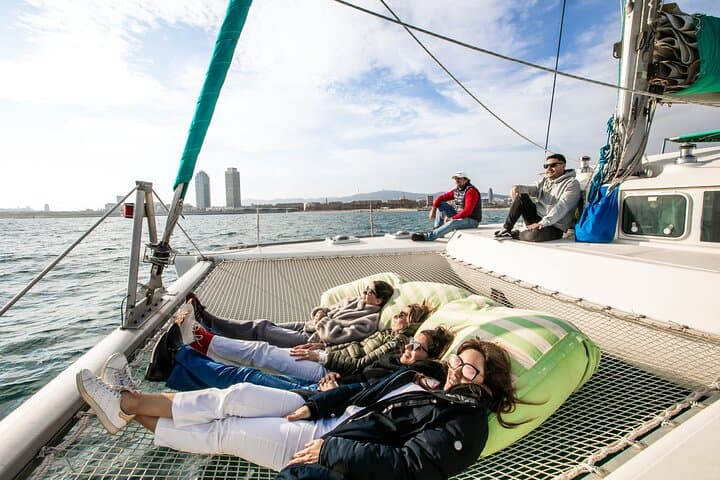 Sunset Catamaran in Barcelona: Tapas, Cava & Coastal Views