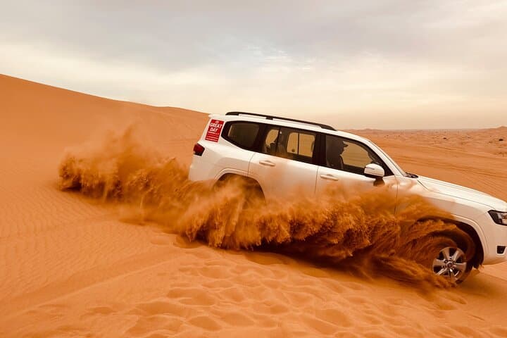 Morning Red Dune Safari in Dubai: Camel, Falcon & Sandboarding at Al Lablab photo 1
