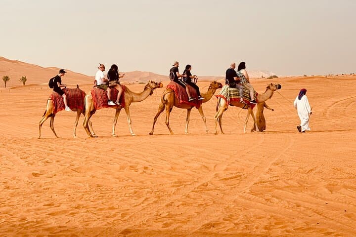 Morning Red Dune Safari in Dubai: Camel, Falcon & Sandboarding at Al Lablab photo 2