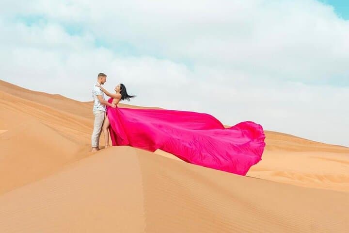 Dubai Desert Safari: Dune Drive, Camel Ride, Flying Dress Photos & BBQ photo 1