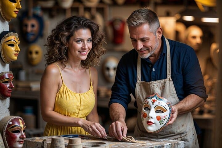 Venice Private Carnival Mask Making Workshop with Local Artisan photo 2
