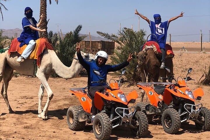 Marrakech Palm Grove Quad and Sunset Camel Ride — Half-Day Adventure